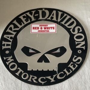 Harley-Davidson Black and Silver Skull Art & Decals Wall Decor